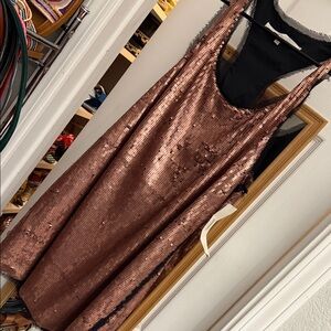 NWT Rachel Roy Copper Rose Gold Sequin Mini Dress